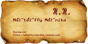 Mátéffy Mónika névjegykártya